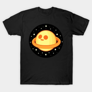 Adorable Smiling Saturn - Yellow and Orange T-Shirt